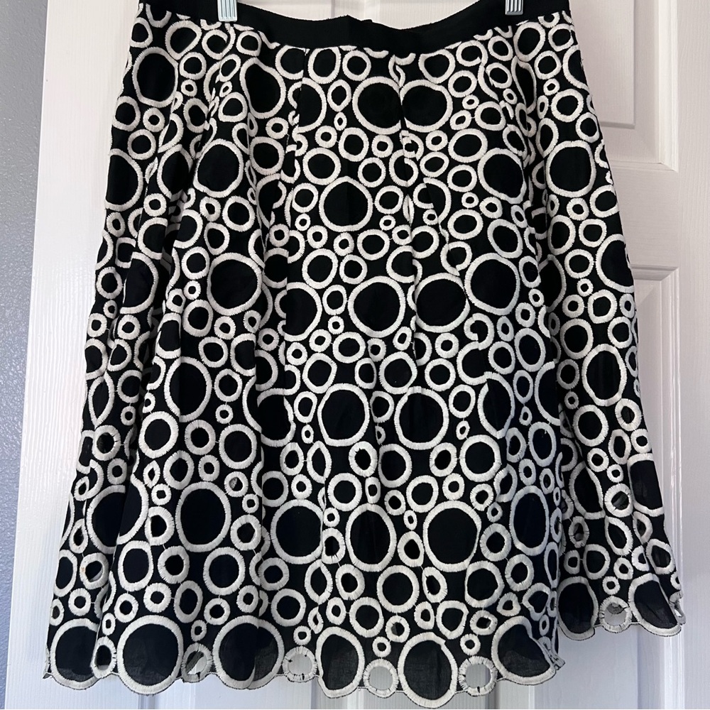 Ann Taylor Black and White A-Line Cocktail Skirt